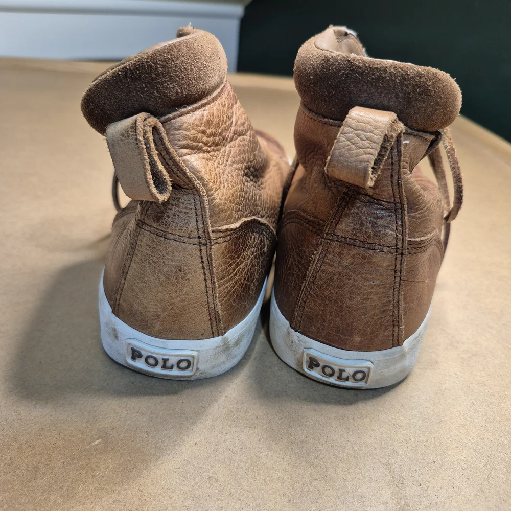Polo by Ralph Lauren Brown Leather High-Top Sneakers 1349/20